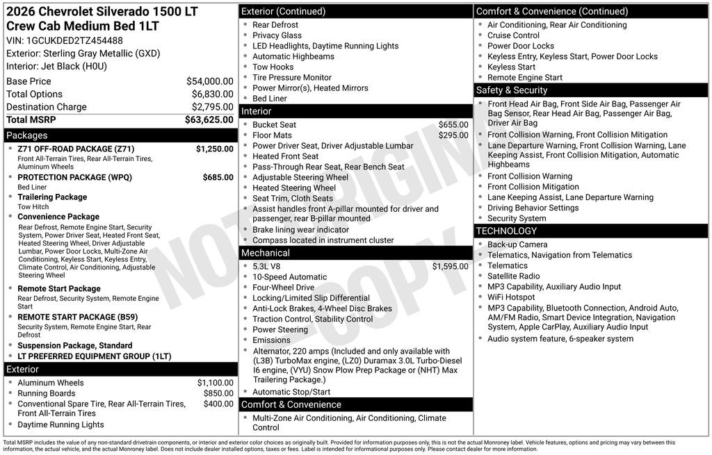 New 2026 Chevrolet Silverado 1500 LT w/ Z71 Off-Road Package AWD/4WD image 6