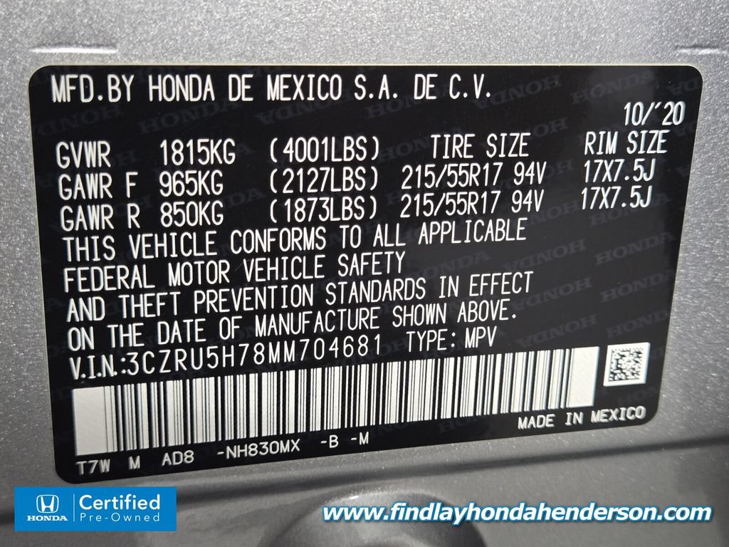 Certified 2021 Honda HR-V EX-L image 14