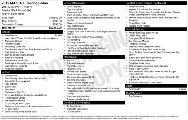 Used 2012 MAZDA MAZDA3 i Touring image 3