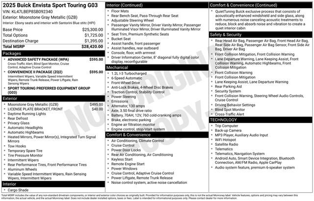 Used 2025 Buick Envista Sport Touring w/ Convenience II Package FWD image 19