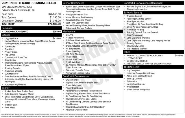 Used 2021 INFINITI QX80 Premium Select w/ Cargo Package image 6