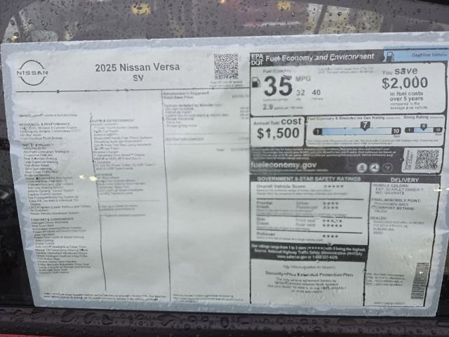 New 2025 Nissan Versa SV w/ Trunk Package image 29