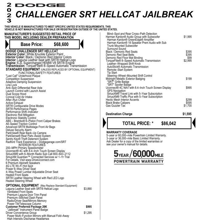Used 2023 Dodge Challenger SRT Hellcat RWD image 2