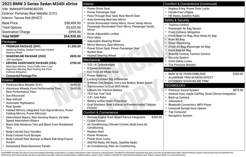 Used 2023 BMW M340i xDrive M340i xDrive w/ Premium Package image 11