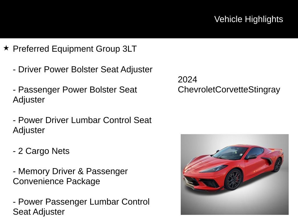 Used 2024 Chevrolet Corvette Stingray Premium Cpe w/ Z51 Performance Package image 4