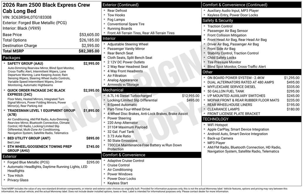 New 2026 RAM 2500 Tradesman w/ Safety Group AWD/4WD image 6