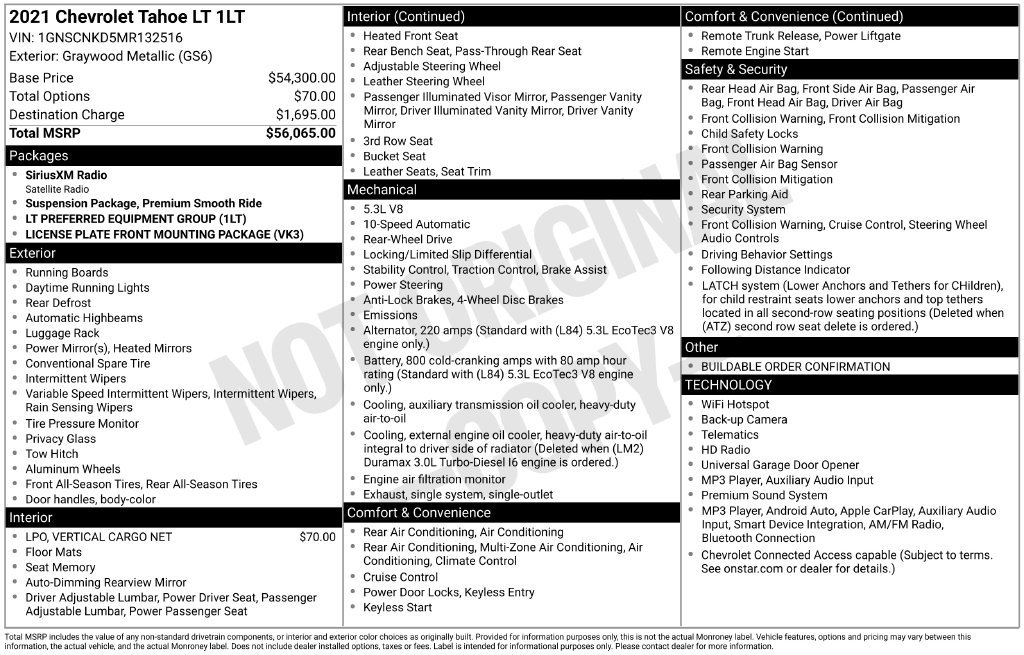 Used 2021 Chevrolet Tahoe LT RWD image 20