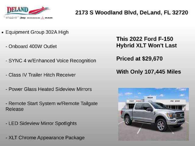 Used 2022 Ford F150 XLT w/ Equipment Group 302A High AWD/4WD image 7