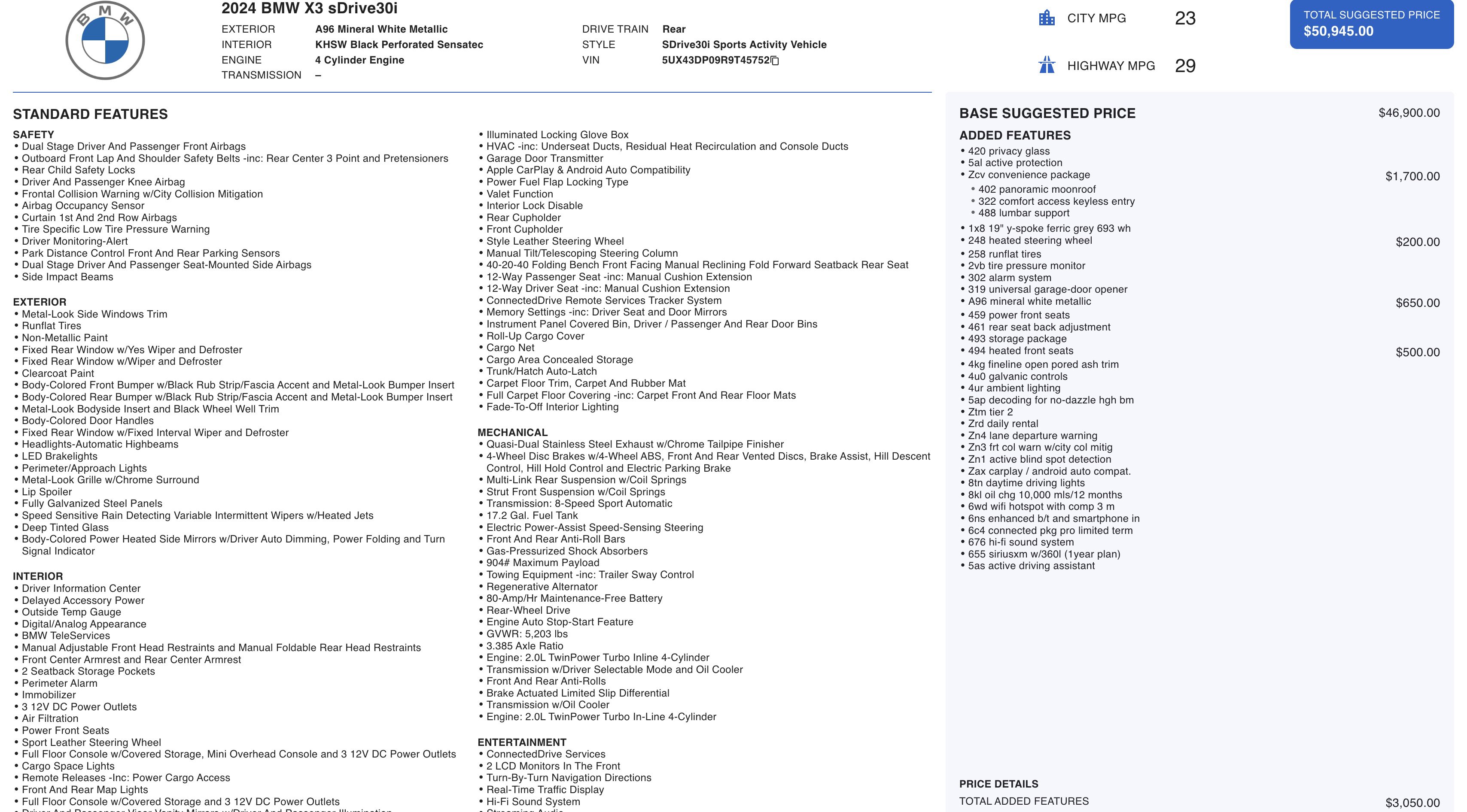 Used 2024 BMW X3 sDrive30i w/ Convenience Package image 4