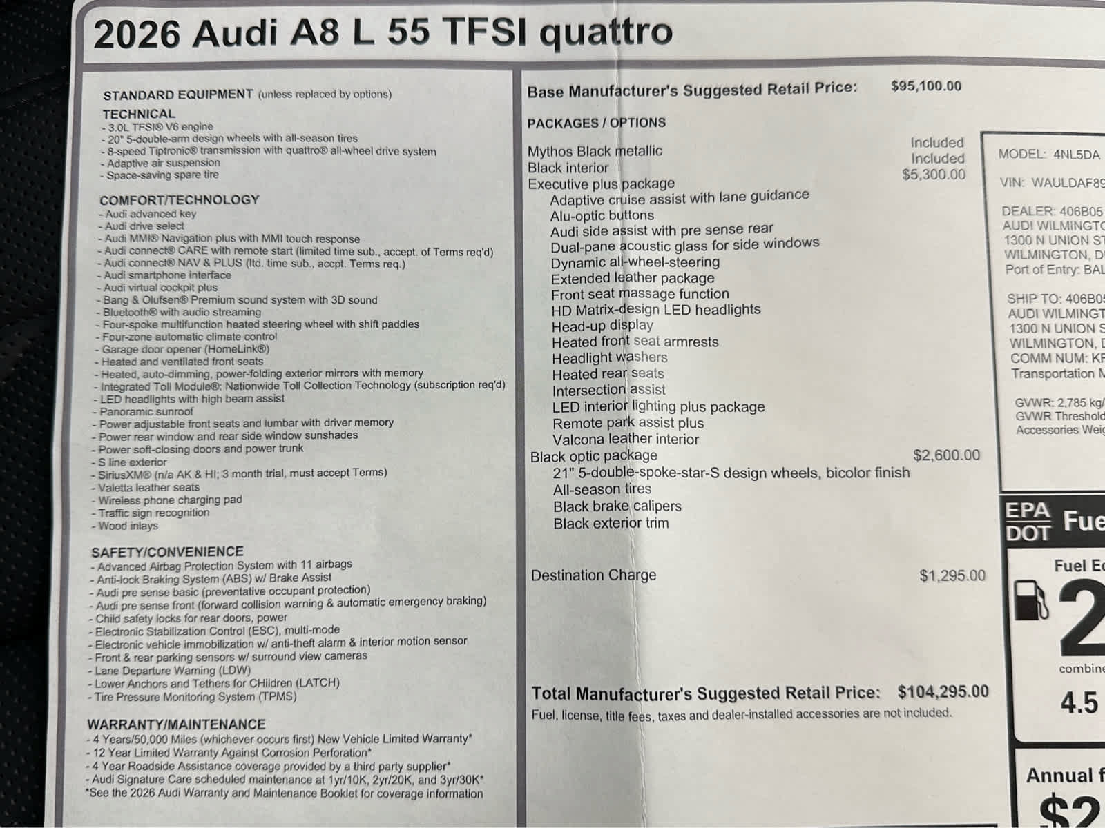 Used 2026 Audi A8 L 3.0T AWD/4WD image 44