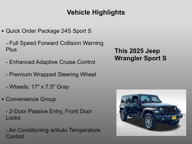 New 2025 Jeep Wrangler Unlimited Sport AWD/4WD image 28