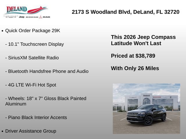 New 2026 Jeep Compass Latitude w/ Quick Order Package 29K AWD/4WD image 16