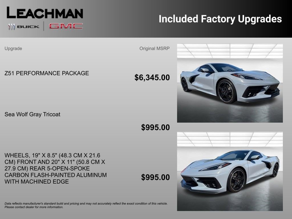 Certified 2024 Chevrolet Corvette Stingray Convertible w/ Z51 Performance Package RWD image 10