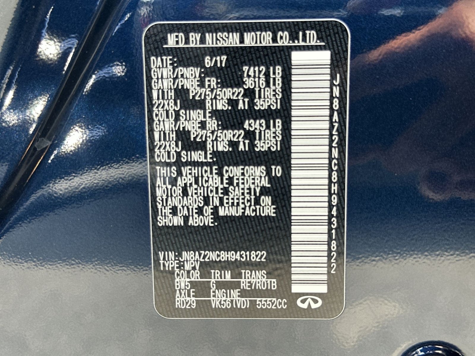 Used 2017 INFINITI QX80 4WD w/ Deluxe Technology Package image 38