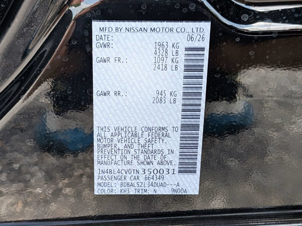 New 2026 Nissan Altima 2.5 SR w/ SR Midnight Edition Package FWD image 32