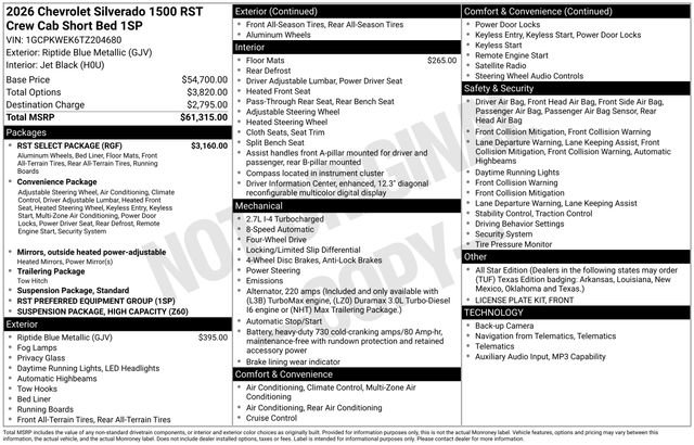 Used 2026 Chevrolet Silverado 1500 RST w/ RST Select Package image 12