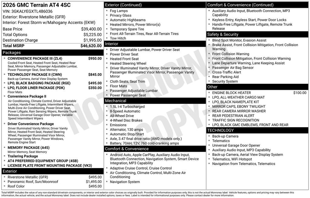New 2026 GMC Terrain AT4 w/ Convenience Package III AWD/4WD image 11