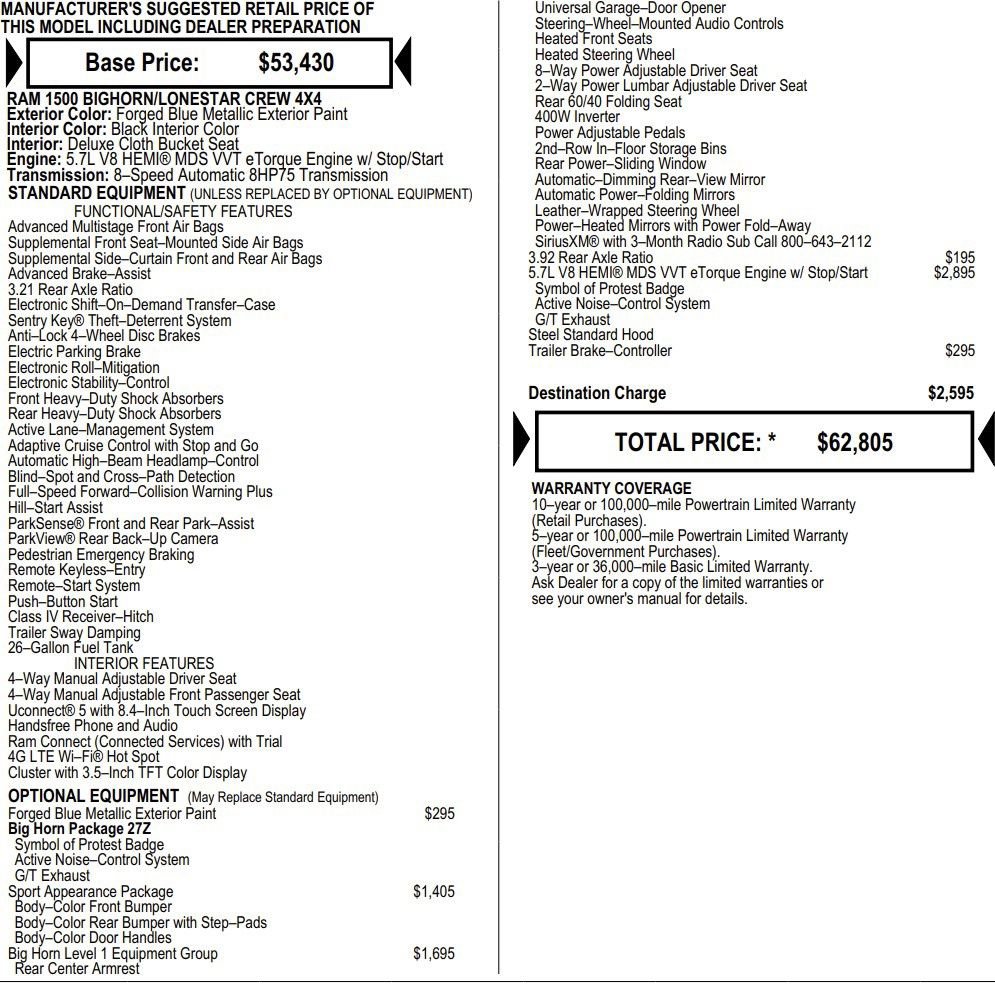 New 2026 RAM 1500 4x4 Crew Cab image 2