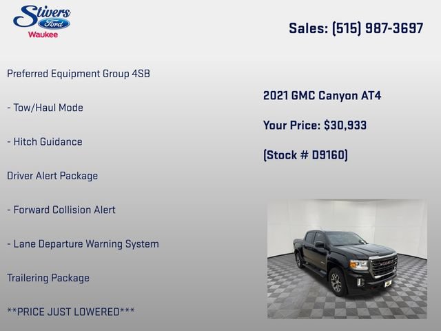 Used 2021 GMC Canyon AT4 w/ Driver Alert Package AWD/4WD image 8