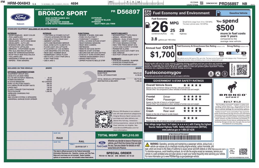 Used 2023 Ford Bronco Sport Outer Banks w/ Tech Package image 35