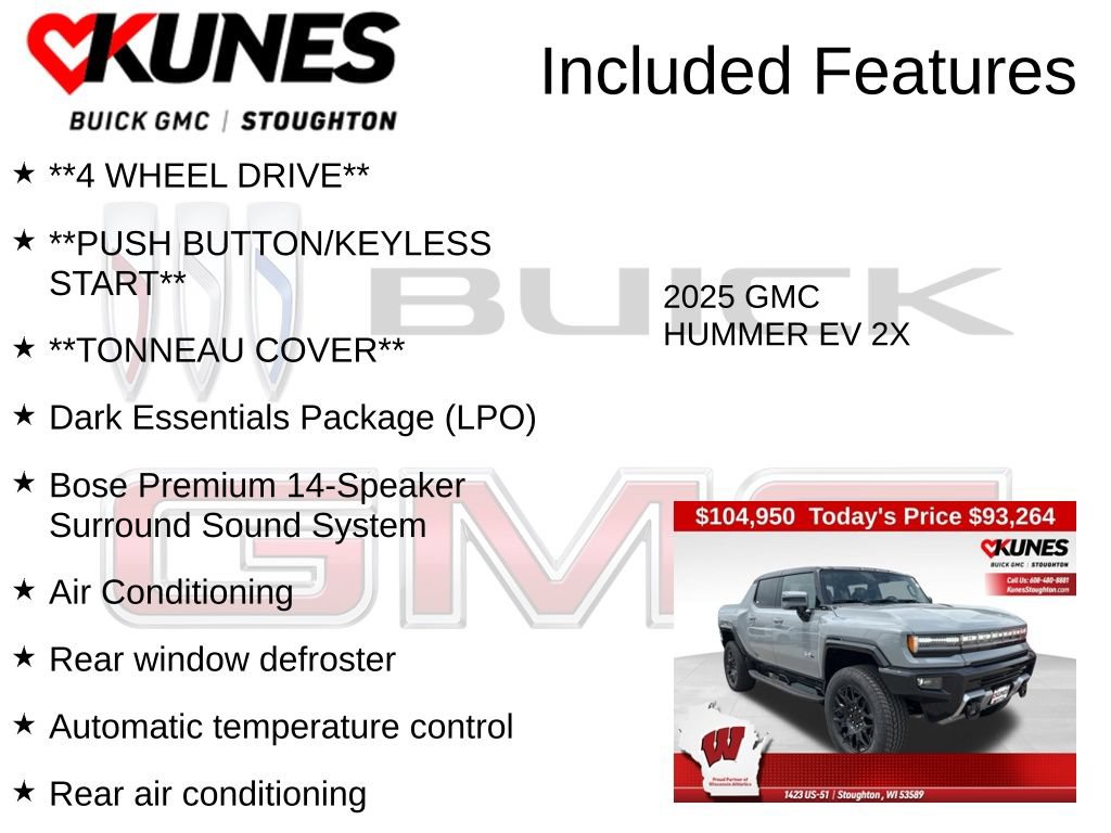 New 2025 GMC Hummer EV 2X w/ LPO, Dark Essentials Package AWD/4WD image 3