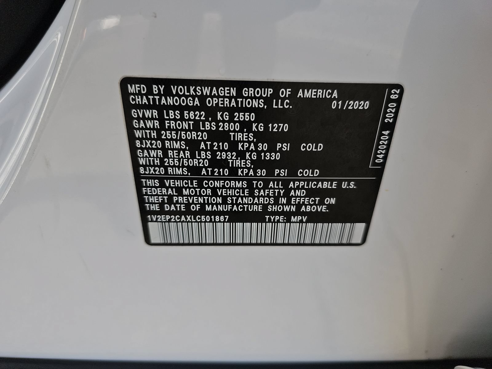 Used 2020 Volkswagen Atlas SEL FWD image 38