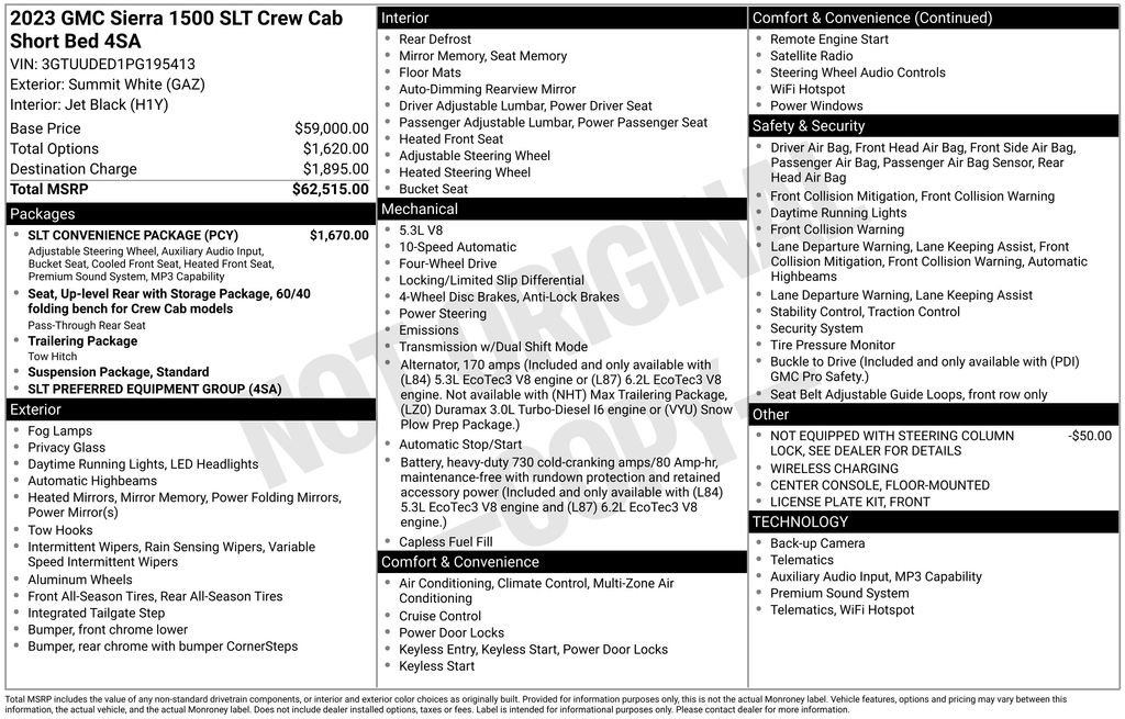 Certified 2023 GMC Sierra 1500 SLT w/ SLT Convenience Package AWD/4WD image 5