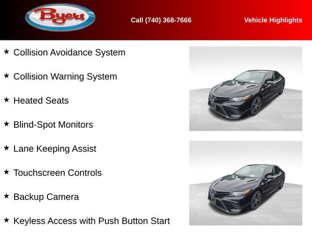 Used 2019 Toyota Camry SE w/ Sunroof Package FWD image 11