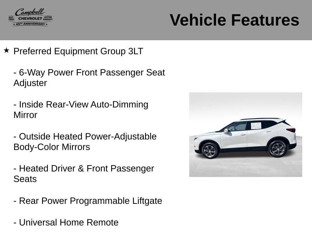 Used 2023 Chevrolet Blazer LT w/ LPO, Floor Liner Package FWD image 5