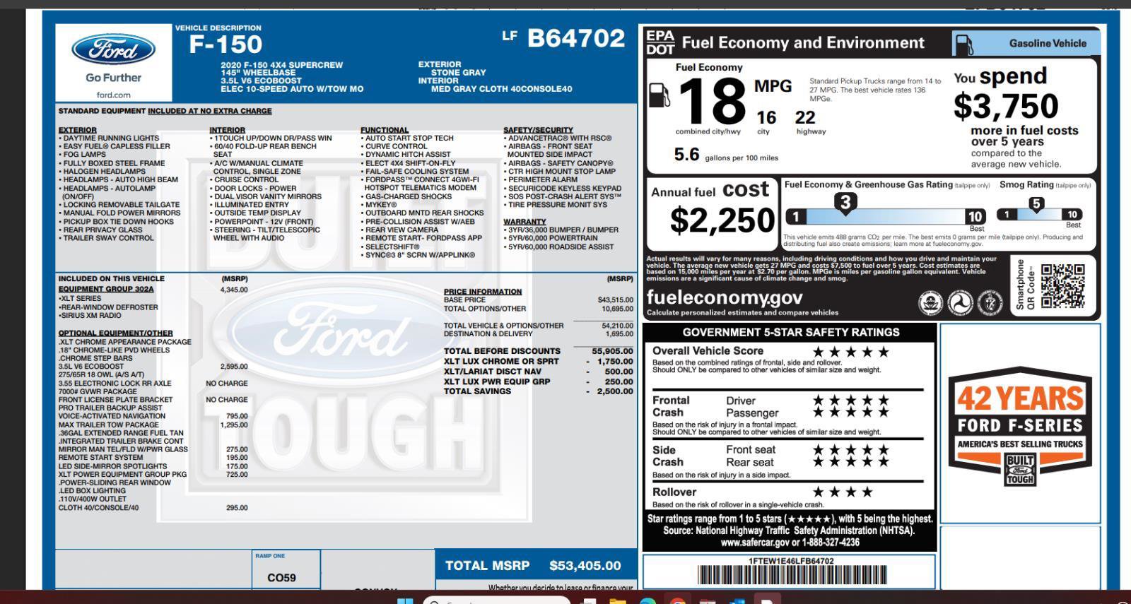 Used 2020 Ford F150 XLT w/ Equipment Group 302A Luxury image 4