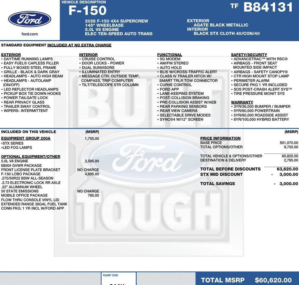 New 2026 Ford F150 STX w/ F-150 LOBO Package AWD/4WD image 2