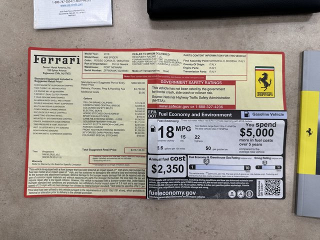 Used 2018 Ferrari 488 Spider RWD image 55