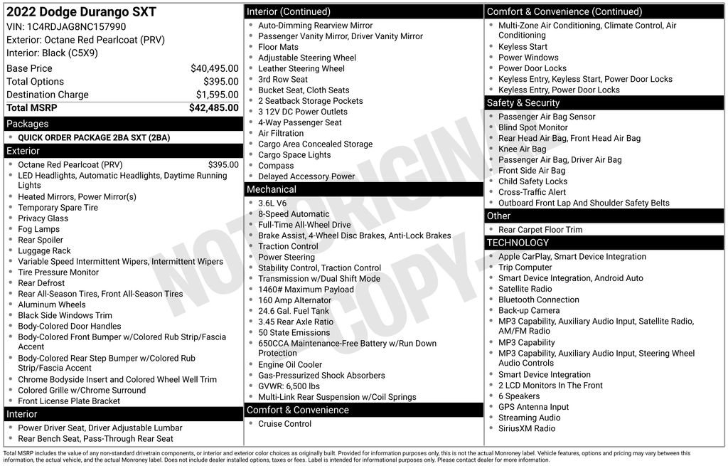 Used 2022 Dodge Durango SXT AWD/4WD image 32