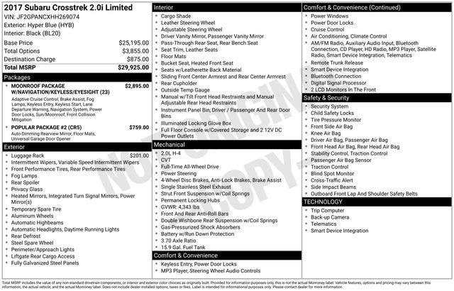 Used 2017 Subaru Crosstrek 2.0i Limited