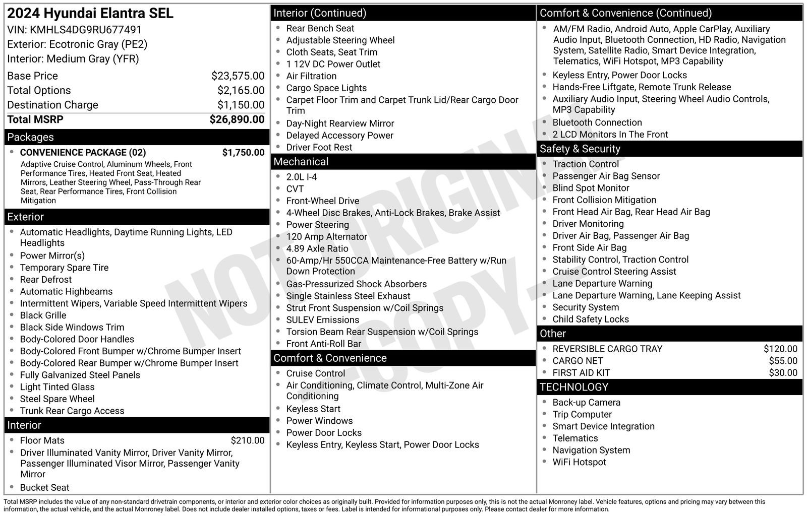Used 2024 Hyundai Elantra SEL w/ Convenience Package FWD image 6