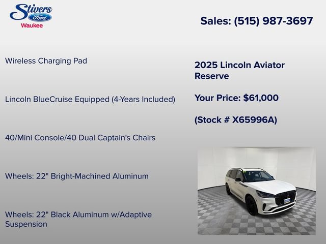Certified 2025 Lincoln Aviator Reserve w/ Equipment Group 201A AWD/4WD image 34