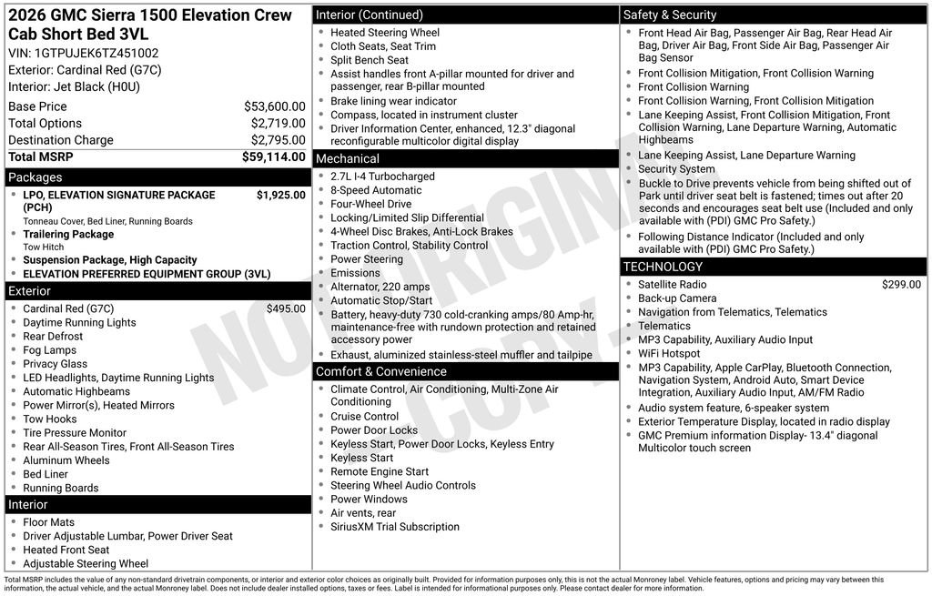 New 2026 GMC Sierra 1500 Elevation AWD/4WD image 3