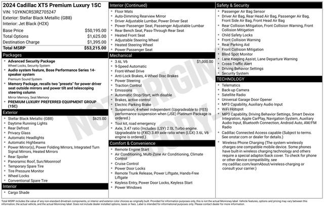 Certified 2024 Cadillac XT5 Premium Luxury FWD image 44