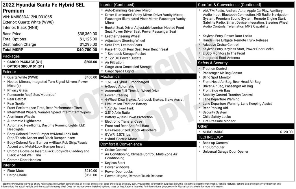 Used 2022 Hyundai Santa Fe SEL Premium w/ Cargo Package image 15