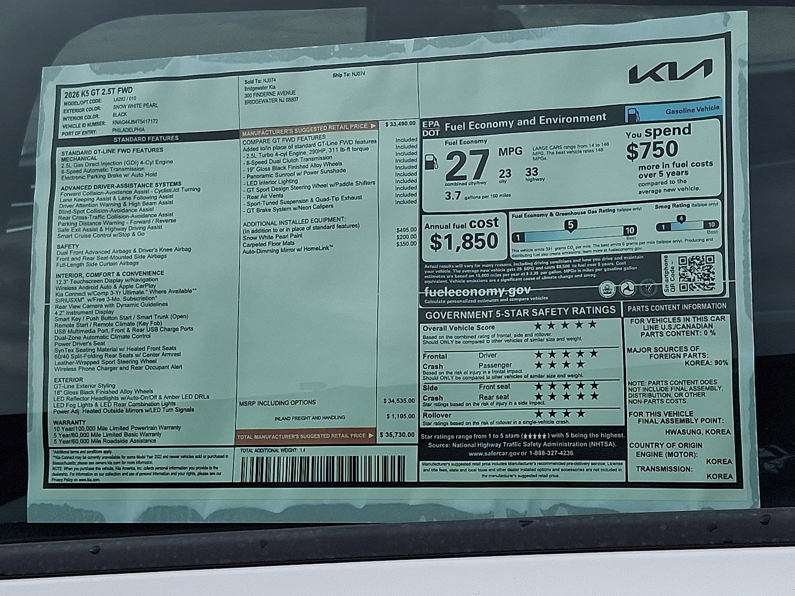 New 2026 Kia K5 GT image 19