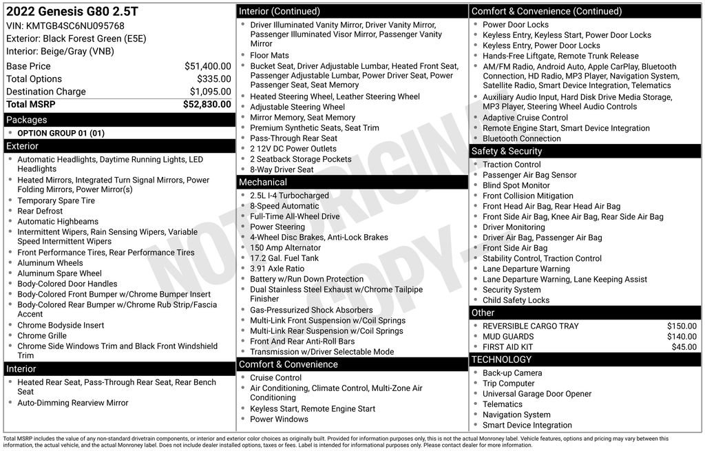 Used 2022 Genesis G80 2.5T image 3