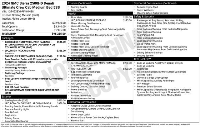 Used 2024 GMC Sierra 2500 Denali Ultimate AWD/4WD image 3