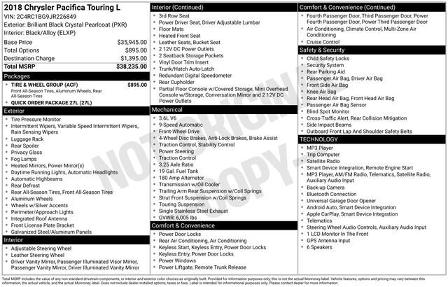 Used 2018 Chrysler Pacifica Touring-L w/ Tire & Wheel Group FWD image 15