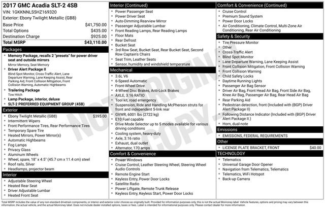 Used 2017 GMC Acadia SLT image 38