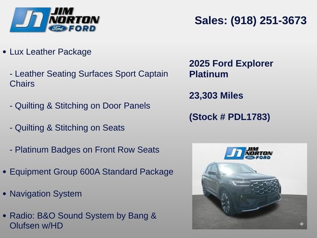 Used 2025 Ford Explorer Platinum w/ LUX Leather Package AWD/4WD image 8