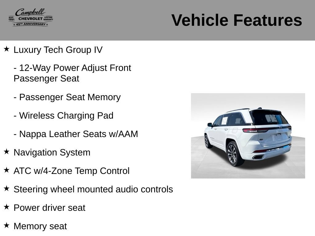 Used 2023 Jeep Grand Cherokee Overland w/ Luxury Tech Group IV AWD/4WD image 10