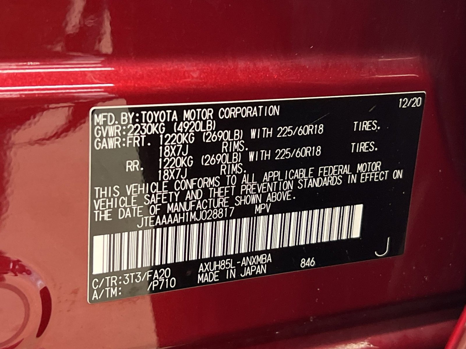 Used 2021 Toyota Venza LE w/ Carpet Mat Package (TMS) image 28