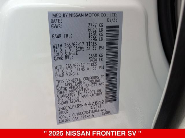 New 2025 Nissan Frontier SV w/ SV Convenience Package AWD/4WD image 39