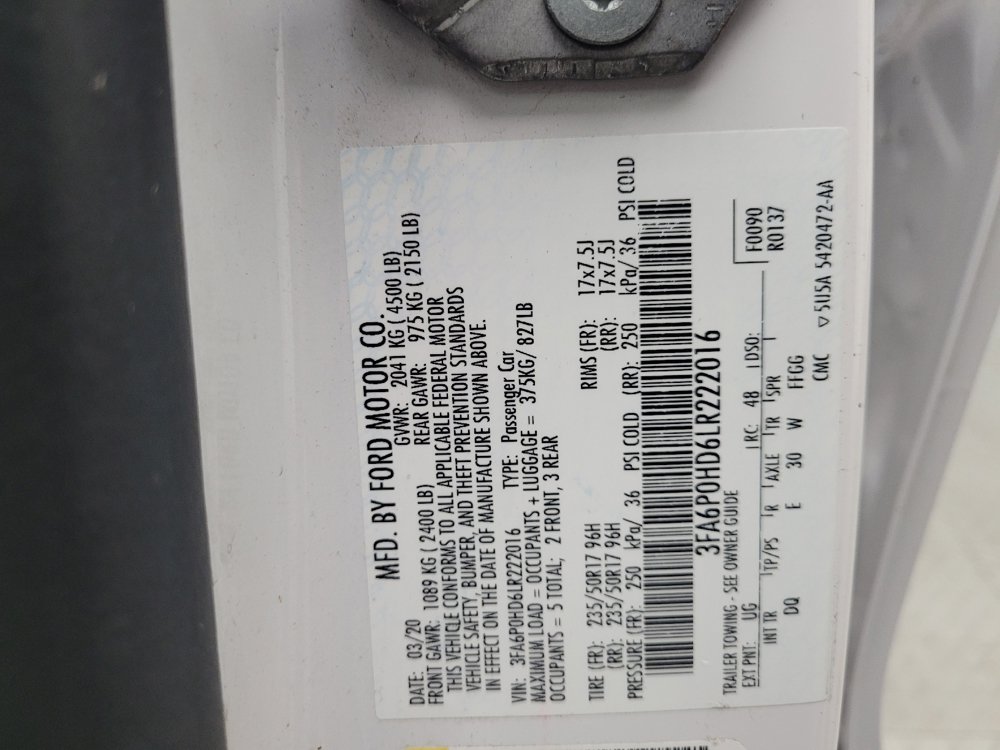 Used 2020 Ford Fusion SE FWD image 33