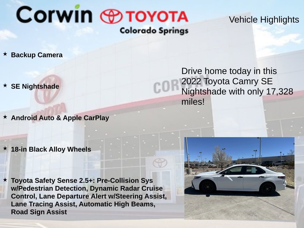 Used 2022 Toyota Camry SE w/ Carpet Mat Package (TMS) FWD image 6